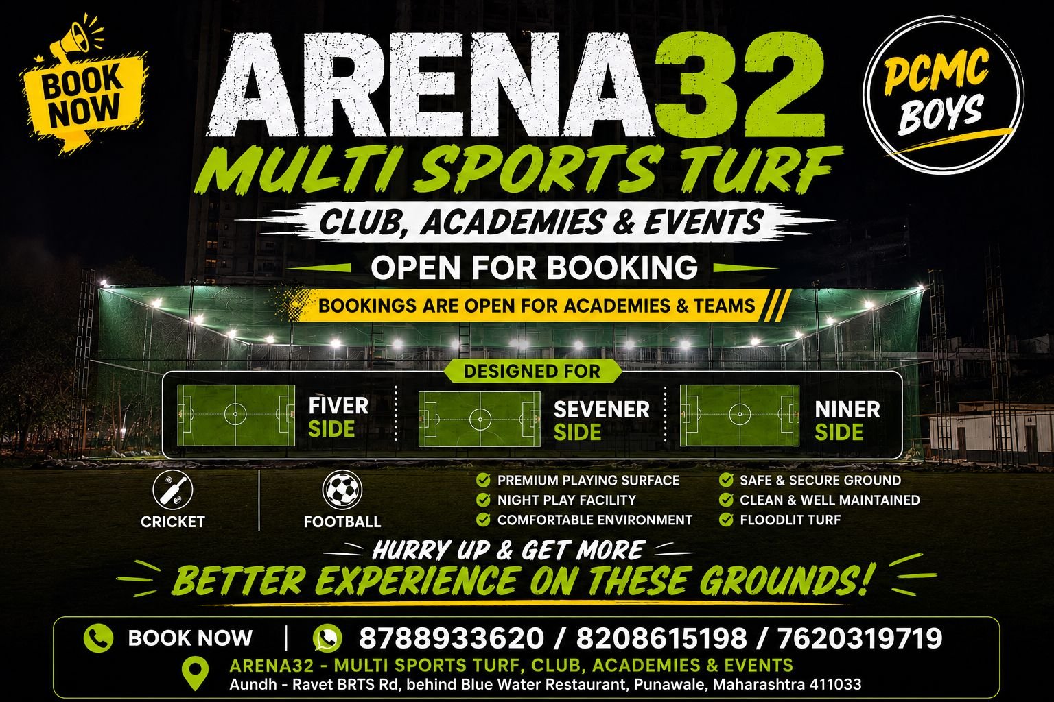 Turf Ravet Arena32 - Big Football & Crickets Turf In Ravet & Punawale