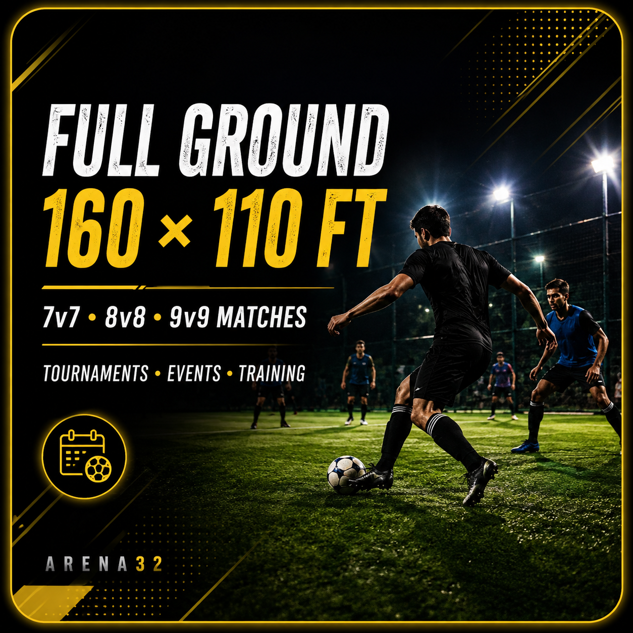 Full ground turf punawale — 160 × 110 ft