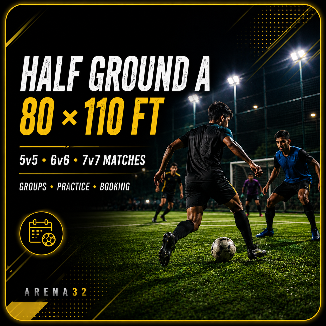 Half ground turf punawale — 80 × 110 ft 1